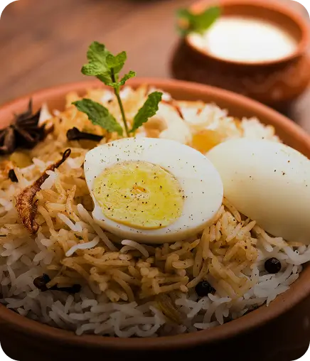 Egg biryani served at Kyra Food Street
