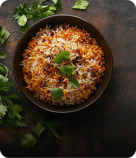 Plain biryani rice at Kyra Food Street