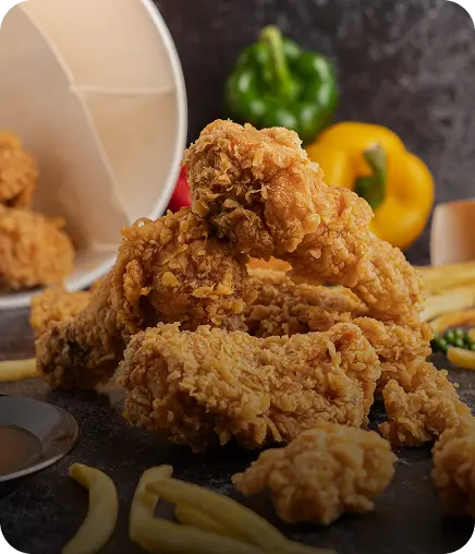 Crispy fried chicken bucket at Kyra Food Street