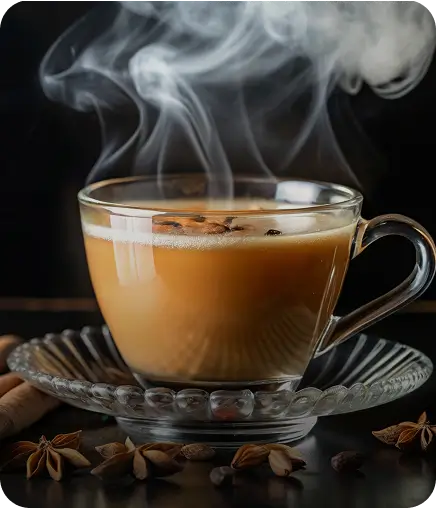 Masala chai with spices at Kyra Food Street