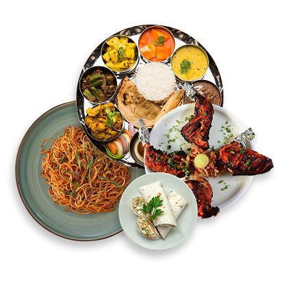Multi-cuisine platter at Kyra Food Street